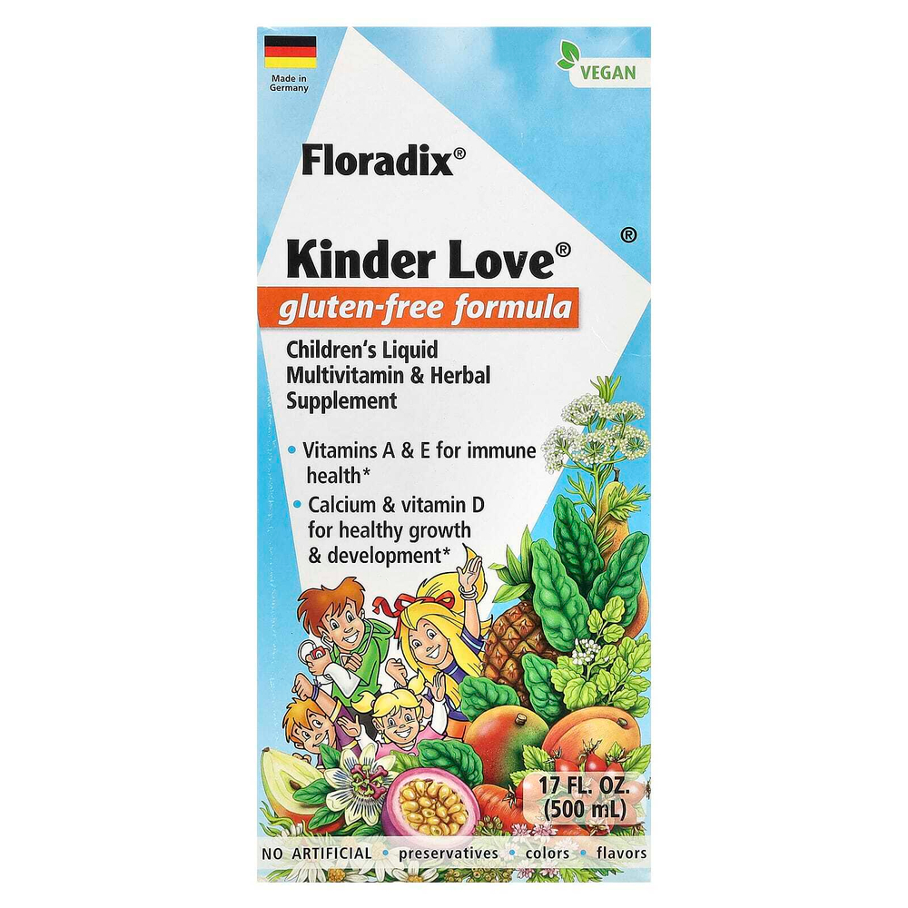Floradix, Kinder Love®, мультивитамины для детей, 500 мл (16,9 жидк. Унции)