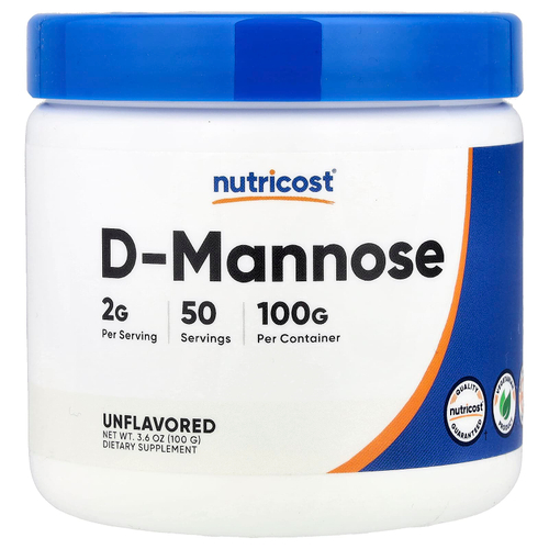 Nutricost, D-манноза, без добавок, 100 г (3,6 унции)