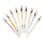 Ручка гелевая, Basir, цветные чернила, серия "Random", прозрачный корпус, 12 шт