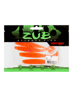 Приманка ZUB-IZI 86мм(3,4")-5шт, (цвет 250) морковный с блестками