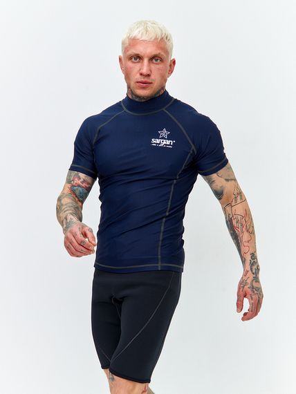Футболка рашгард лонгслив Sargan Агидель UPF 50+ мужская темно-синяя