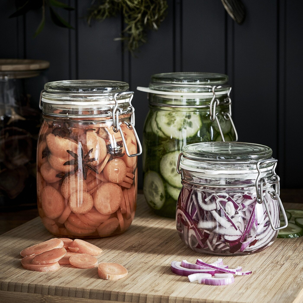 IKEA KORKEN  (ИКЕА КОРКЕН)  -  Банка с крышкой, прозрачное стекло, 1 л