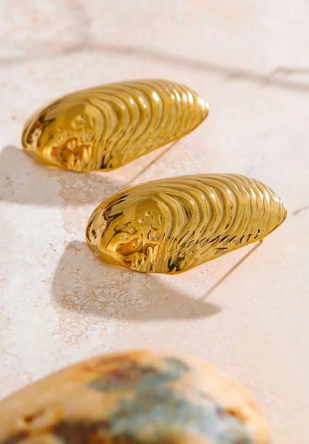 Серьги ракушки, Золотые