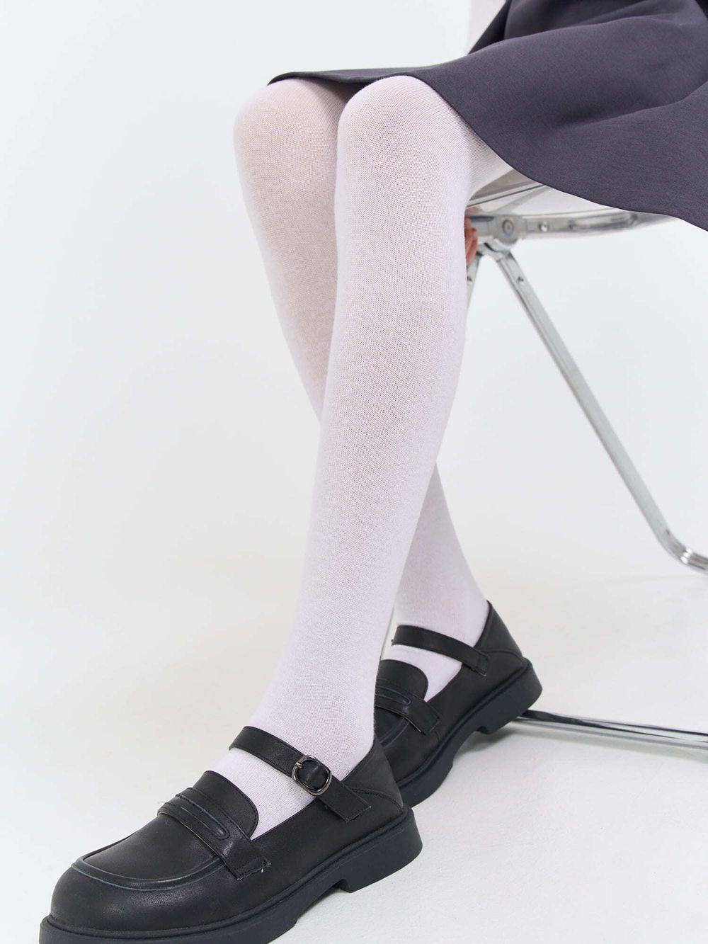 Колготки однотонные "Белые" 7+