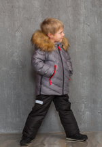 Комплект Айсберг р-р 122 серый/черный иск.мех