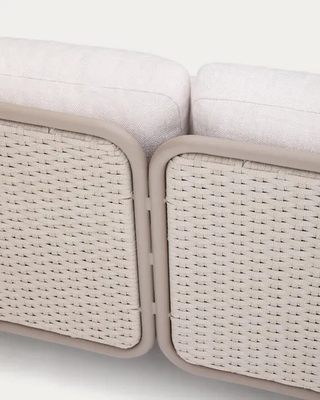 Уличный 3-местный диван Sedalis из алюминия и веревки серого цвета 210 см