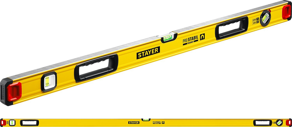 STAYER ProStabil Magnet 2000 мм уровень магнитный с двумя фрезерованными поверхностями