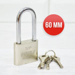 Замок навесной 60мм, длинная дужка, металлический