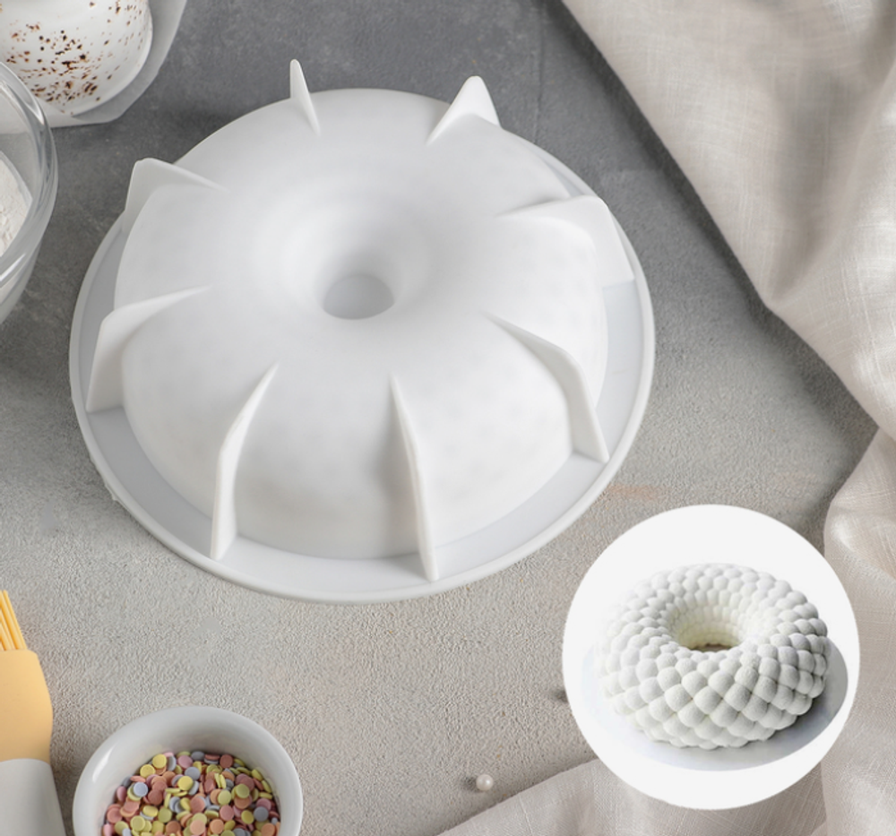 Форма для муссовых десертов и выпечки Доляна «Снежная гора», 18,8×5,5 см, цвет белый СИММА