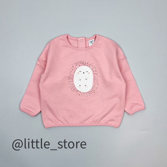 Джемпер из футера с начесом "Ежики" розовый жемчуг