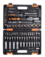 Набор инструментов, 1/2" , 1/4" , CrV, пластиковый кейс 94 предмета Вихрь