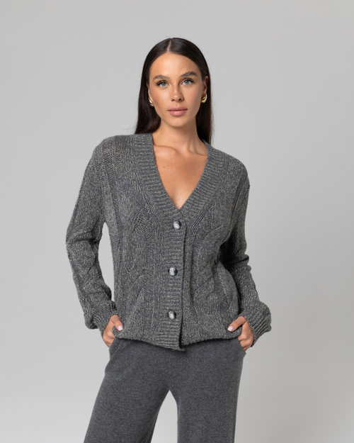 Кашемировый кардиган с люрексом