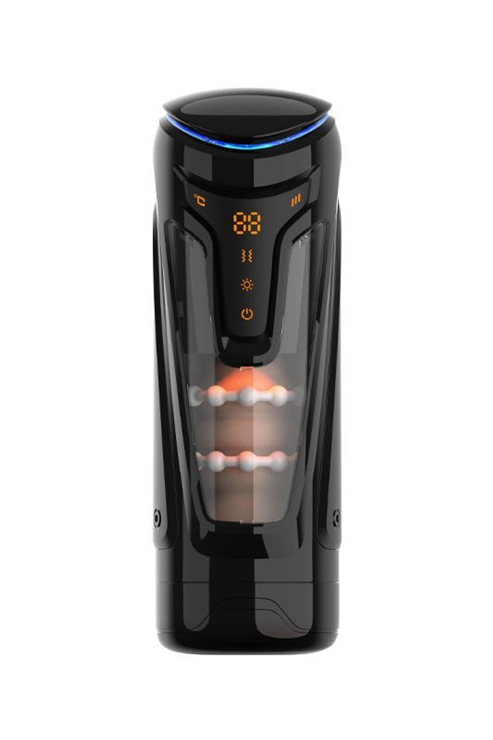 Инновационный вибромастурбатор Warrior с пенетрацией и массажем бусинами (Цвет: черный)