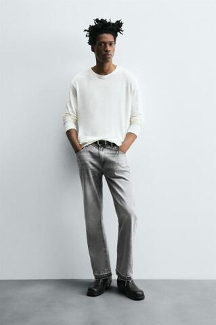 ZARA ДЖИНСЫ FLARE FIT, СЕРЫЙ