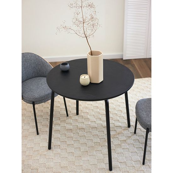 Стол обеденный round, D80 см, черный