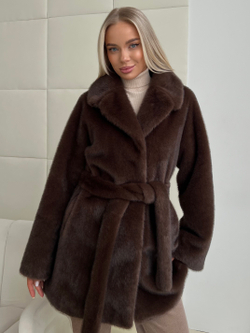 Шуба Lux миди горький шоколад