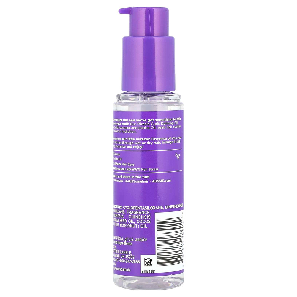 Aussie, Miracle Curls, масло для определения локонов, 95 мл (3,2 жидк. унц.)
