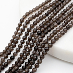 Дымчатый кварц граненый бусины ("Раухтопаз"), диаметр 3-3,1 мм, цена за нить 38 см