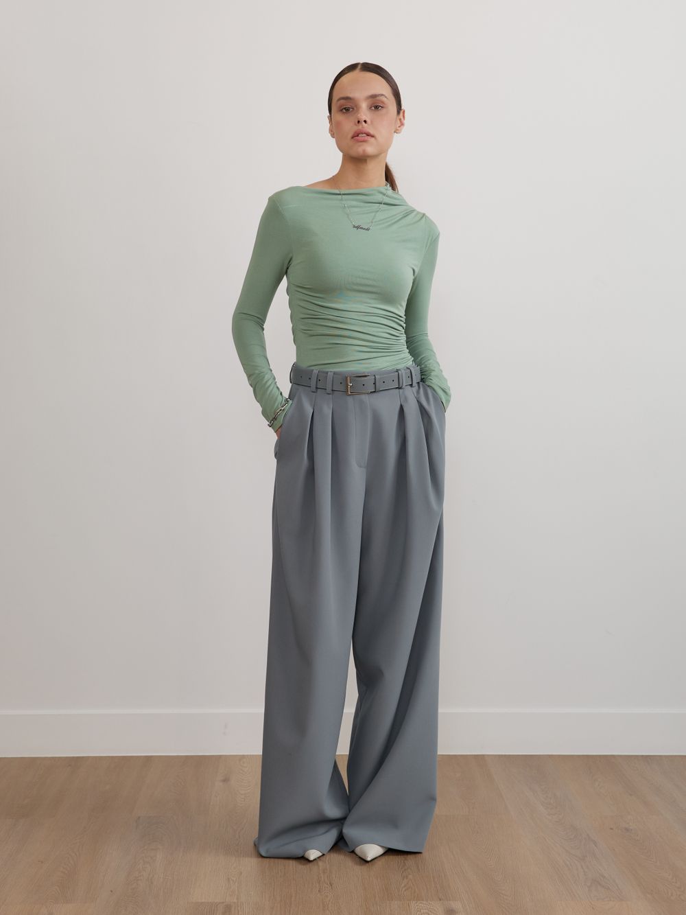 ТОП-БОДИ С ДРАПИРОВКОЙ PISTACHIO