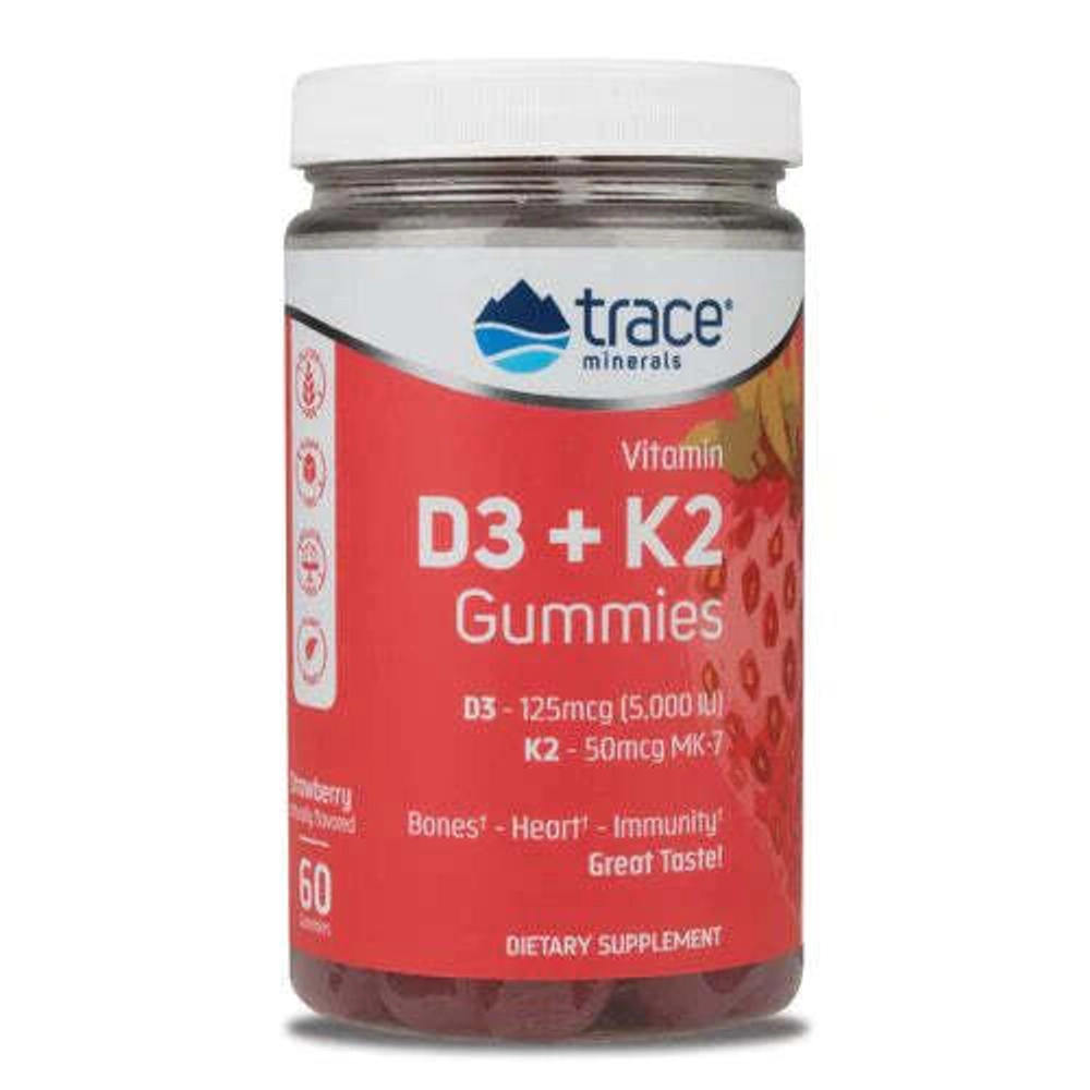 Vitamin D3 + K2 60 жевательных таблеток Trace Minerals Research