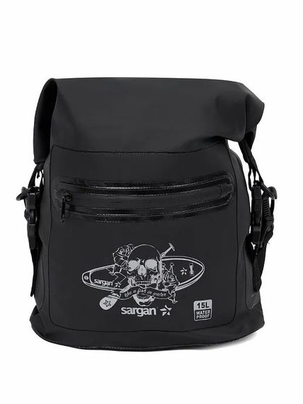 Гермосумка через плечо Sargan Скелетон-САП/Пляжка с доп.карманом 15 л черный