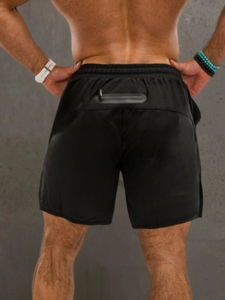 Шорты двойные тренировочные LEGENDA Gym черный