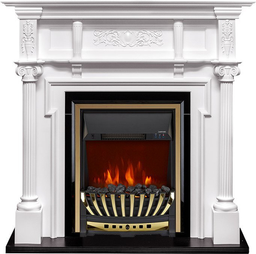 Каминокомплект Oxford - Белый с очагом Aspen Gold