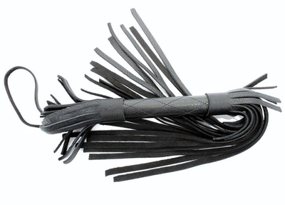 Чёрная плетка из натуральной кожи - 45 см. (Цвет: черный)