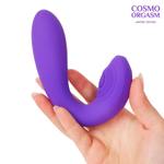 Фиолетовый изогнутый вибромассажер двойного действия - 18 см. (Цвет: фиолетовый)