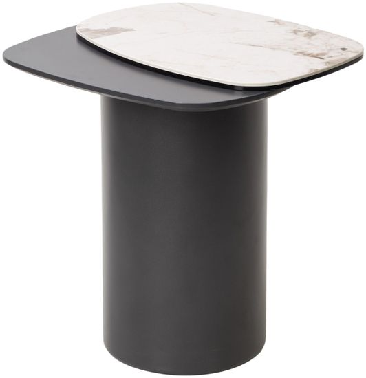 Стол кофейный ARVID PANDORA керамика на стекле/ окрашенный МДФ / темно-серый МДФ каркас