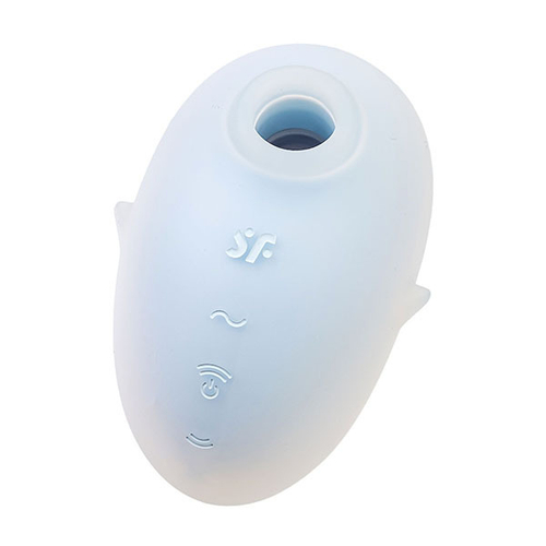 Голубой вакуум-волновой стимулятор клитора с вибрацией 9,1см Satisfyer Cutie Ghost