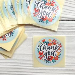 Наклейки "Thank you", D-4 см