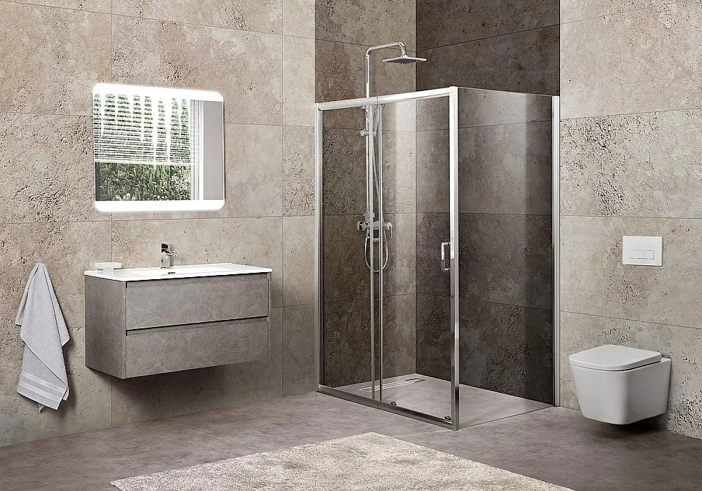 Душевой уголок BelBagno UNIQUE-AH-1-100/115-100-C-Cr 115х100 стекло прозрачное/профиль хром