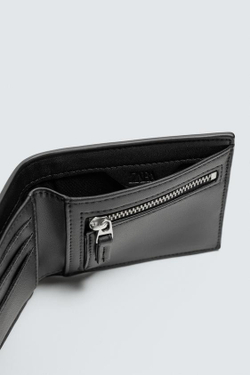 ZARA ПЛЕТЕНЫЙ КОШЕЛЕК, ЧЕРНЫЙ