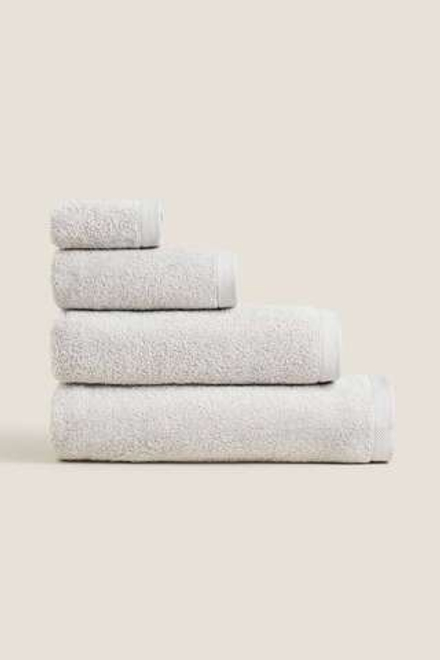 ZARA HOME ХЛОПКОВОЕ ПОЛОТЕНЦЕ, СВЕТЛО-СЕРЫЙ