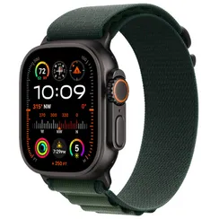 Часы Apple Watch Ultra 2 (2024) GPS + Cellular 49mm, черный титановый корпус, ремешок Alpine (Темно-зеленый) M