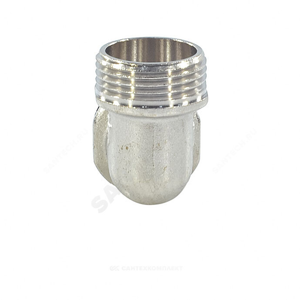 Угольник латунь никель реборда Ду 15 (1/2") НР/НР SantechSystems