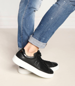 Кожаные кроссовки maxi kup monogram injekt lo Karl Lagerfeld - черный(KL52215)