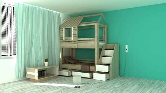 Кровать-домик АМИ-3 правая