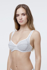 Серый хлопковый бюстгальтер с мягкой чашкой (Размер: 80E) (Цвет: серый)