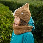 Шапка свечка из смесовой шерсти однослойная с отворотом "Шоколадный пломбир"