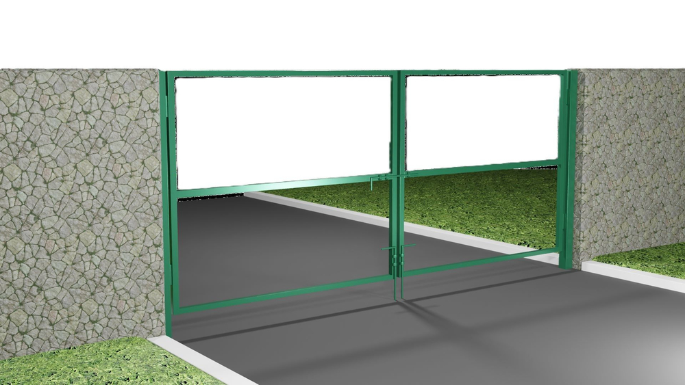 Ворота 3,0х1,5 м распашные со столбами,открывание наружу, (только каркас).