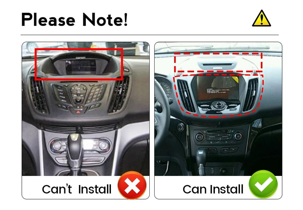 установочный комплект FORD Kuga II 2013+, рамка + проводка KB-SF-9203-2 для высоких комплектаций
