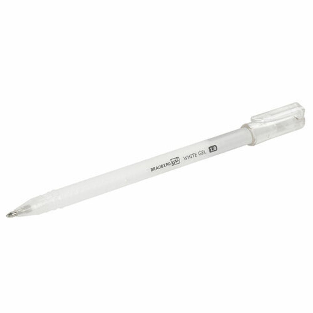 Ручка гелевая BRAUBERG Art Classic, БЕЛАЯ, корпус тонированный белый, узел 1мм, линия 0,5мм, 143418