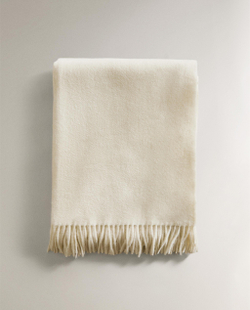 Zara Home плед из хлопка, экрю, 130x170 см