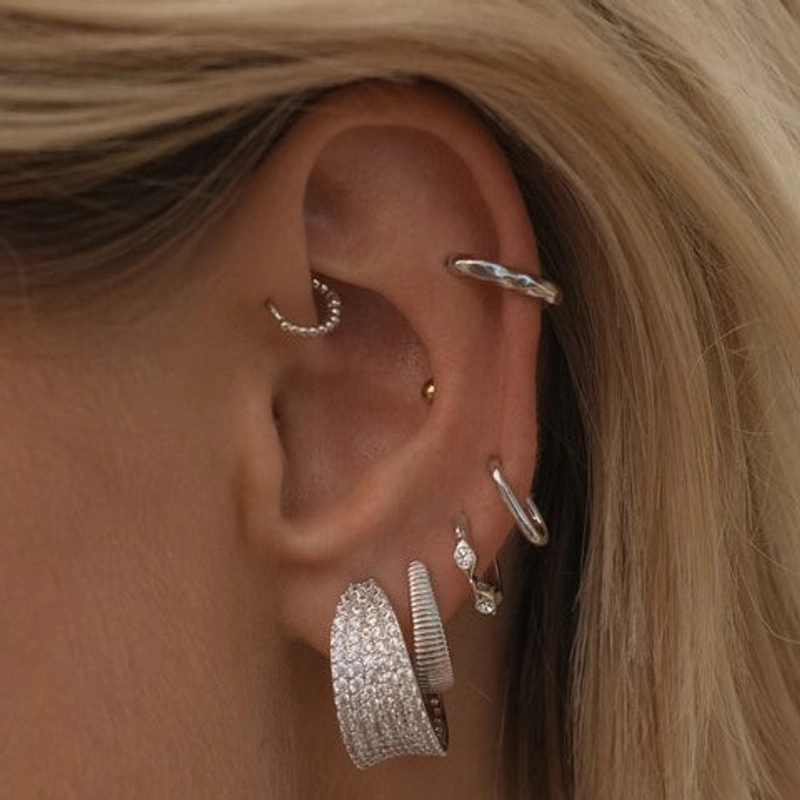 Серьги-кольца Блестящая Марго  – Серебро