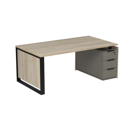 15СОУ.1609 Стол рабочий на опорной угл тумбе, с ящ (метаб), с замком (1660*930*750)