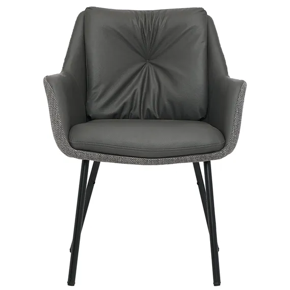 Стул Allar серый, экокожа, рогожка