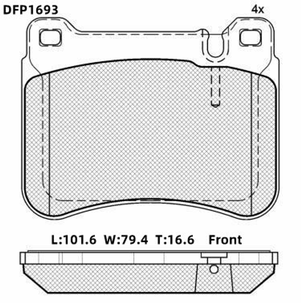 Колодки тормозные дисковые Double Force DFP1693