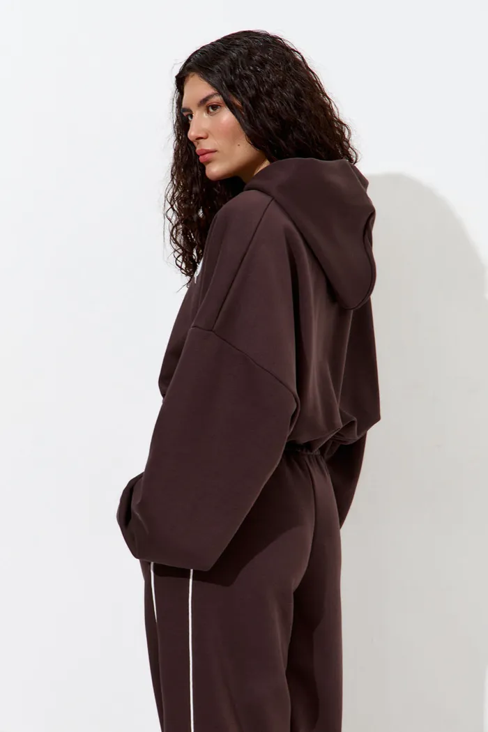Худи укороченное "Âme Sirène" цвета шоколад